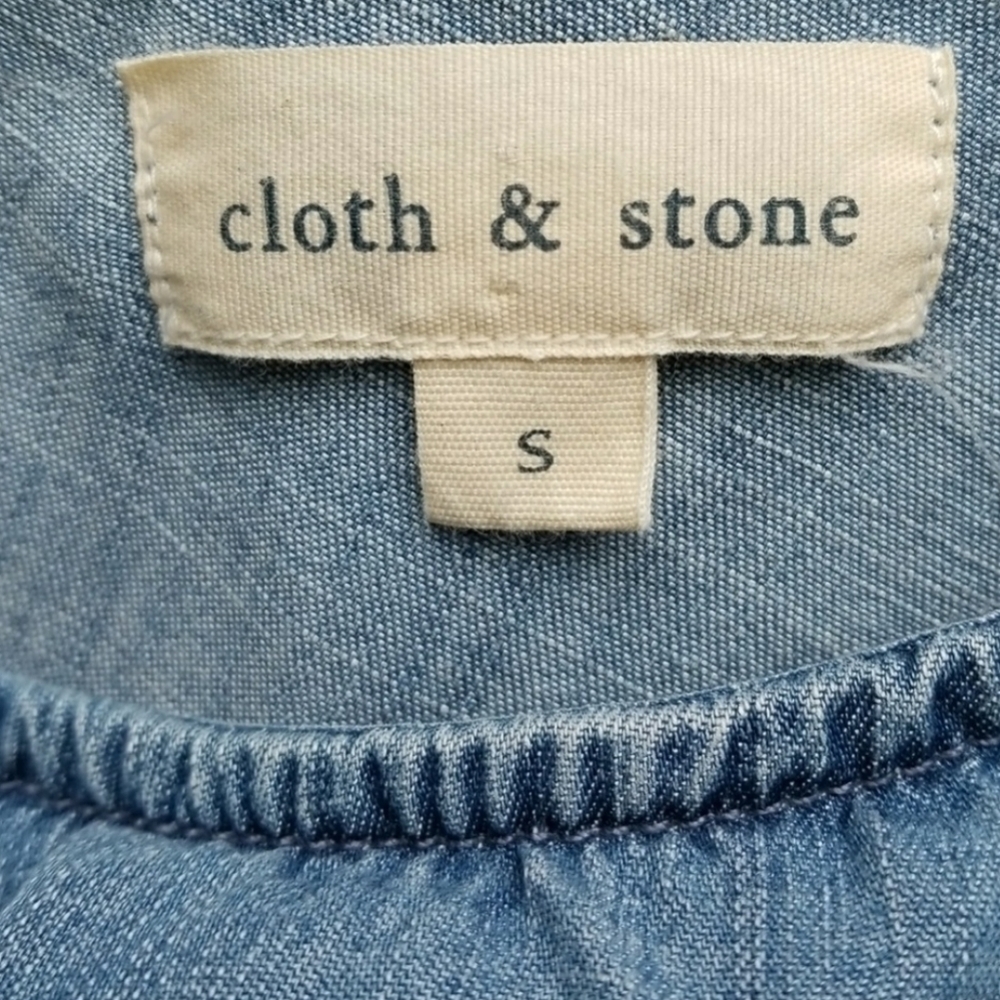 CLOTH & STONE Anthropologie Chambray One Shoulder Top Small. - Picture 8 of 8
